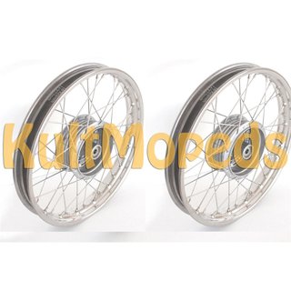 2 Felge Stahl Chrom Speichen für Simson S51 S50 S70 S53 KR51 Schwalbe Duo Spatz Star Sperber Habicht