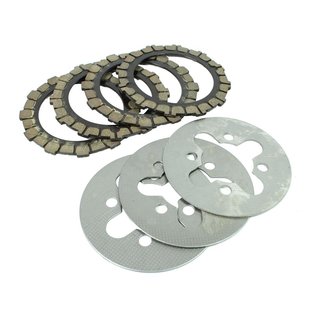 Satz 4 Kupplungsscheiben mit 3 Lamellen für Simson S50 KR51/1 Schwalbe Star Sperber Habicht Spatz SR4-1 SK - Scheiben Lamellen Regeneration