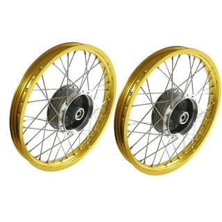 2 Felgen Gold eloxiert für Simson S51 Schwalbe S50 Star Sperber Duo 2 Felge Speichenräder 1,50x16