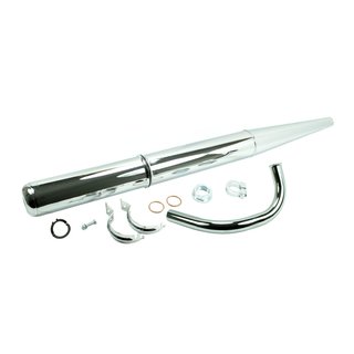 Auspuff Set mit Krümmer für Simson S51 S50 S53 S70 S83 Chrom Befestigung Schelle 28mm