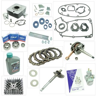 Set zur Motor Getriebe Überholung pass f Simson S50 50ccm M53 Lager BVF Vergaser Zylinder Öl Dichtungen