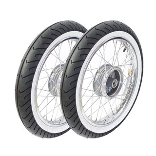 Räder Rad für Simson S51 S50 KR51 Schwalbe Spatz Star Sperber Habicht Chrom Weißwandreifen Felge Stahl verchromt