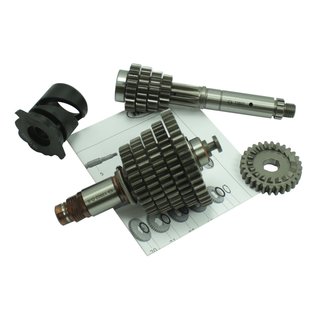 Simson 5-Gang Getriebe lange Gänge S51 S70 S53 S53 KR51 Schwalbe SR50 SR80 SD50 mit 3-fach Verrastung der Schnurfeder NEU