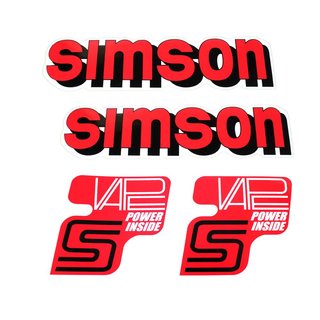 Simson VAPE Zündung 3 S51 S50 S70 rot Klebefolie Aufkleber Tank Seitendeckel 
