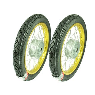 16" Räder Komplettrad Felge Gold Speichen Chrom für Simson S51 S50 S70 KR51 Schwalbe Spatz Star Sperber Habicht