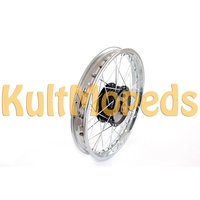 Felge, Speichenrad chrom, Nabe schwarz für S51 S50...
