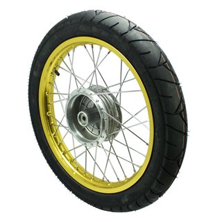 Rad einbaufertig vorn Felge Gold für Simson S51 S50 S70 KR51 Schwalbe Spatz Star Sperber Habicht Duo Heidenau K55 Slickreifen