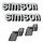 Satz Klebefolie Aufkleber Tank Seitendeckel Simson S51 B S50 S51B weiß silber