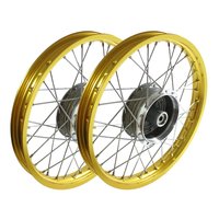 Paar Speichenräder gold chrom für Simson S51...