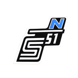 Simson Aufkleber S51 S51N S50 "N" Seitendeckel Kleber Schriftzug Logo blau Herz