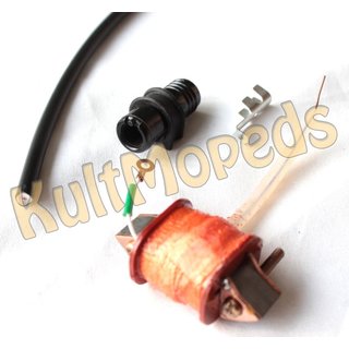 Zündspule + Kabeldurchführung + Isolator + Verbinder innen pas. f. Simson KR51/1 Schwalbe S50 Star Spatz Duo