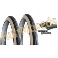 2 Weisswandreifen 26 Zoll Schlauch pass f Simson SR1 NSU...