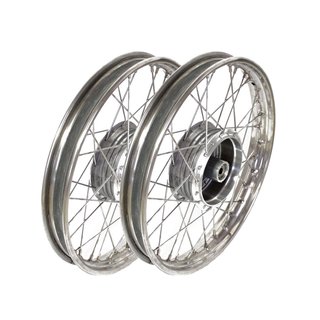 2 Edelstahlfelge pas. f. Simson S51 S50 S70 KR51 Schwalbe S53 Star Sperber Habicht Tuning Rostfrei 1,5x16"