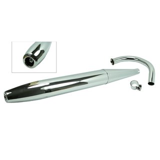 MZ Auspuff Zigarre Krümmer TS ES 150 125 ETS 150 ES 35mm chrom Schelle