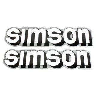 2 Aufkleber pass f Simson S51 S50 S60 S70 Schriftzug Tank Klebefolie Logo silber-weiss