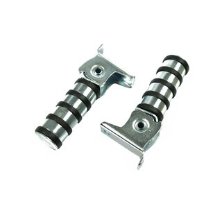 Fußrasten Sozius Beifaher silber schwarz hinten für Simson S51 S50 S70 KR51 Schwalbe Star Sperber Habicht Tuning 4 Ringe
