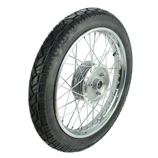 Komplettrad vorn mit verchromter Felge und Reifen 2,75x16 für Simson S51 S50 S70 S53 KR51 Schwalbe Spatz Star Sperber Habicht Duo Reifen