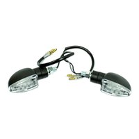 2 Tuning LED Mini Blinker 6V schwarz klar für Simson...