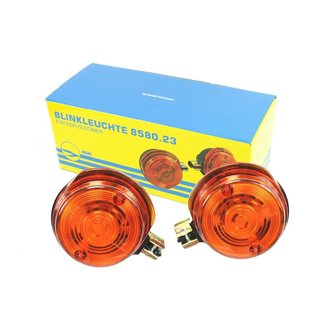 Simson Blinker rund Orange S51 S50 SR50 pass f MZ ETZ TS 150 125 250 vorn E-Zeichen