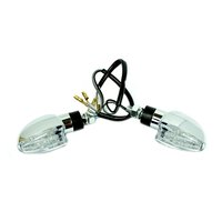 Paar 6V LED Tuning Miniblinker chrom Klarglas für...