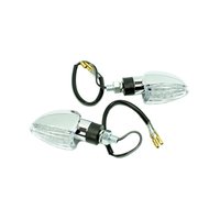 Paar 6V LED Tuning Miniblinker chrom Klarglas für...