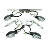 4 LED Tuning Mini Blinker schwarz, klar  6V für...