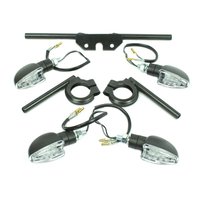 4 LED Tuning Mini Blinker schwarz klar 6V für Simson...