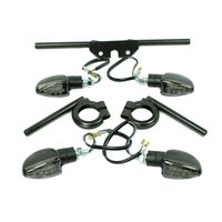 4 LED Tuning Mini Blinker schwarz rauch 6V pas f. Simson...