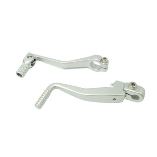 Simson Set Kickstarter Fuß Schalthebel klappbar silber matt S51 S53 S83 E Enduro Tuning