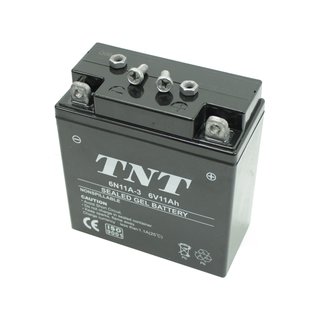Batterie, Akku 6V 11Ah Gel für Simson S51 S50 S70 S53 SR50 MZ ES150 ES125 ES175 TS125 TS150 Din 01214 121x61x131mm