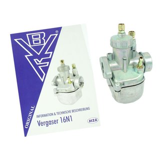 BVF Vergaser 16N1-8 Simson S50 + Benzinschlauch Serviceheft einbaufertig mit Düsen, Schwimmer etc.