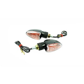 Paar Miniblinker Arrow 12V 21W mit M8 Gewinde schwarz für Simson S51 S50 S70 S53 MZ ETZ 125 150 250 