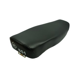 Sitzbank für Simson S51 Bezug schwarz glatt "mit S51 Logo" Sattel