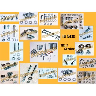 Normteile Schraubensatz für Simson SR4-3 Sperber 250 Schrauben Muttern 18 Sets