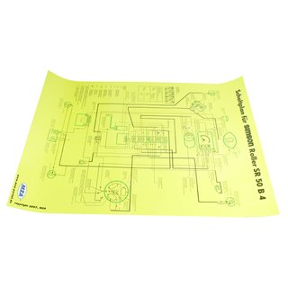 Simson Schaltplan Roller SR50 B4 6V Poster Elektrik Elektronik Schaltung