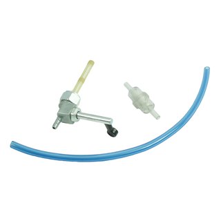 Benzinhahn mit Filter und Schlauch für Simson KR51 Schwalbe SR50 SR80, auch S51 S50 MZ ETZ150 TS150 ES150 Hebel lang