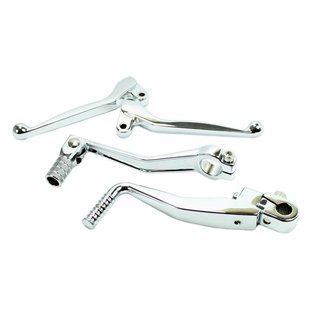 Set Handhebel Griffe Kickstarter Schalthebel verchromt pas. f. Simson S51 S70 S53 S83 klappbar