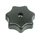 Sterngriff Sterngriffmutter schwarz flach M6 Haube Motor Abdeckung für Simson Schwalbe KR51 SR50 SR80 Spatz Star Sperber Habicht pas. f. MZ ES TS 125 150 175 250