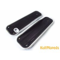Trittbretter Trittblech Fußrasten für Simson Schwalbe KR51/1 KR51/2 li+re KR50 schwarz Alu