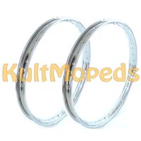 2 Stahlfelgen Felgenring pass f Simson SR2 E SR II chrom...