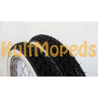 Kompletträder pass f. Simson S51 S50 S70 S53 KR51 Schwalbe Star Sperber Habicht Spatz Felge Chrom Weißwandreifen