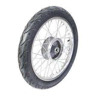 Komplettrad hinten auf Alu Felge mit VeeRubber VRM099, Speichen verchromt pas. f. Simson S51 S50 KR51 Schwalbe Spatz Star Sperber Habicht