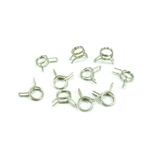 Set 10 Federn Klemmfedern Feder Sicherung Schelle 7mm Benzinschlauch für Simson AWO MZ ETZ TS ES ETS 250 500 301 Schlauchschellen
