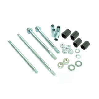 Achsen und Schwingenlager Lagerbolzen mit 4 Polyamid Buchsen + Hülsen pass f Simson KR51 Schwalbe Star Sperber Habicht vorn + hinten