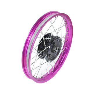 Alufelge lila mit Edelstahl Speichen für Simson S51 S50 S53 KR51 Schwalbe Duo Star Sperber Habicht Spatz Nabe schwarz Felge 1,5x16