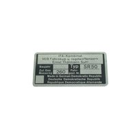 Typenschild Plakette Rahmen Rohling für Simson...