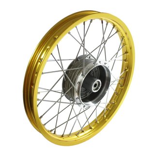 Speichenrad Felge gold eloxiert Speichen verchromt für Simson S51 S50 S70 S53 KR51 Schwalbe Star Duo Sperber Duo Habicht Spatz