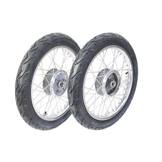 2 Räder auf Alufelge 16 Zoll mit VeeRubber VRM099 Reifen pas f Simson S51 S50 KR51 Schwalbe Star Sperber Spatz Habicht Kompletträder