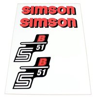 Aufkleber Satz für Simson S51 B Schriftzug Tank rot...