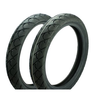 Set Reifen hinten breit Mantel pass f Simson S51 S50 S53 S70 Star Sperber Habicht KR51 Heindenau K63 Sportreifen Slick 2,75x16 80/80 vorn 90/80 hinten 52J TL 16
